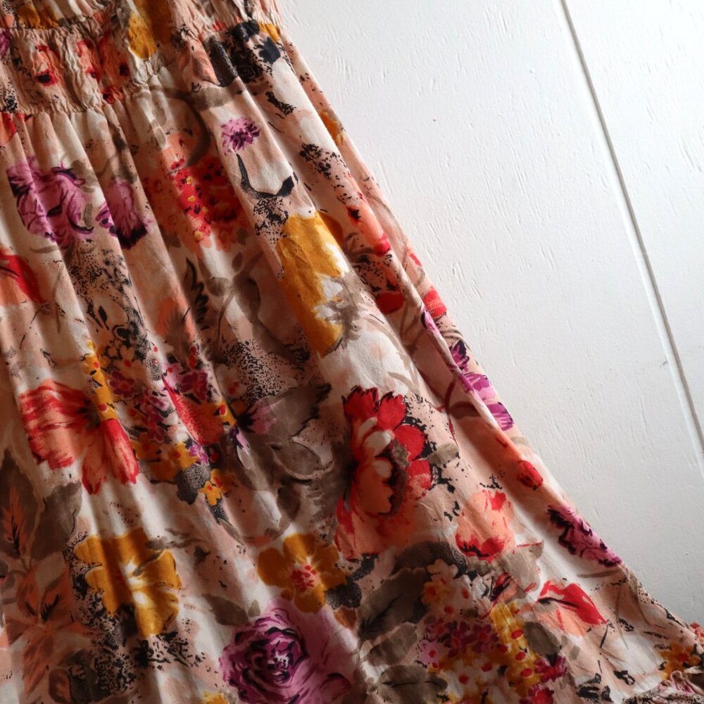 Overdrive Floral Shirred Sundress High Low Erthereal Boho Cottagecore Small - Picture 2 of 7